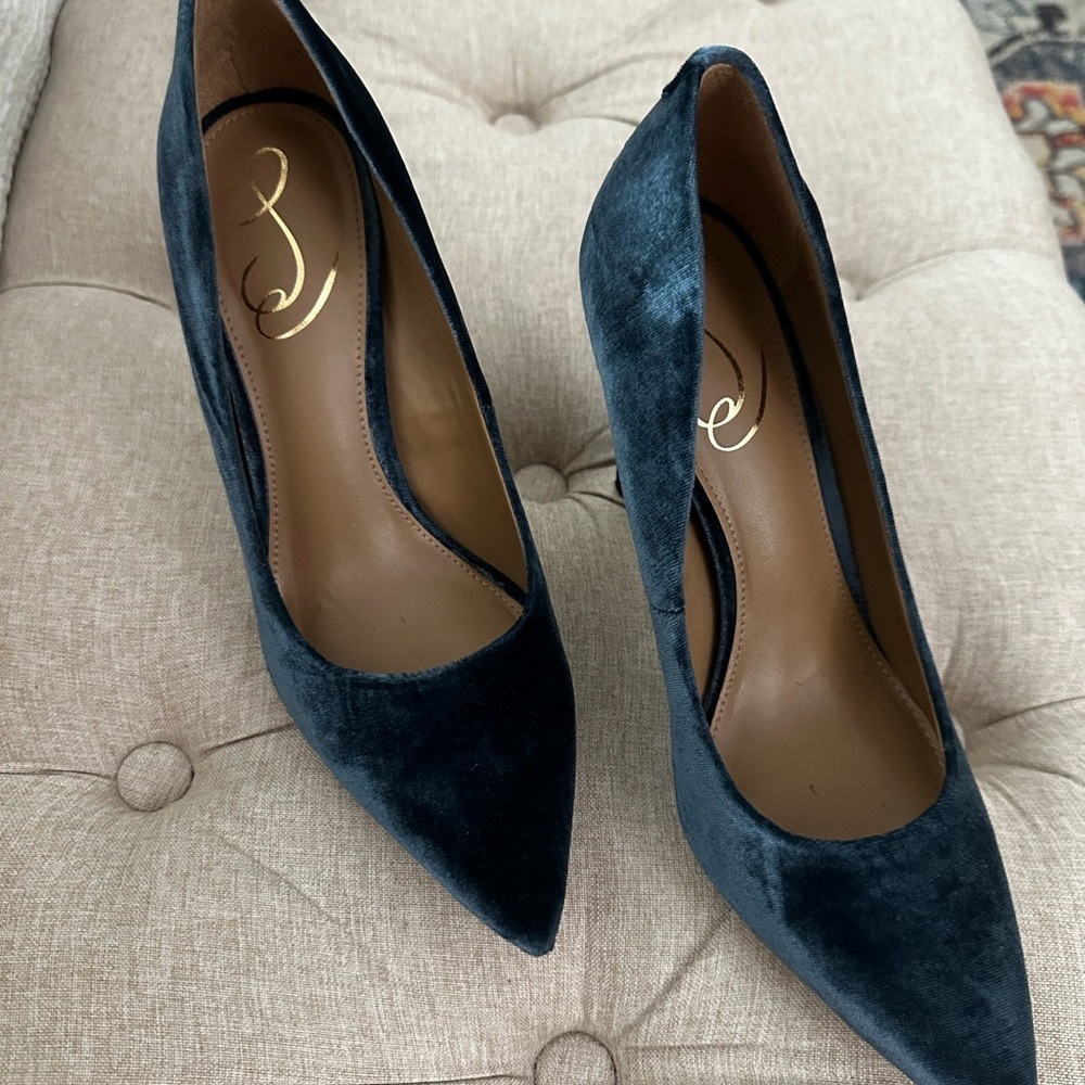 Sam Edelman Blue Velvet Heels